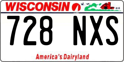WI license plate 728NXS