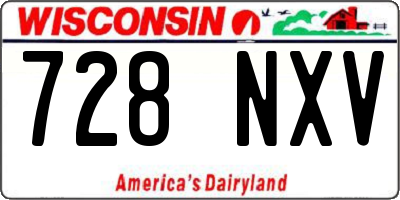 WI license plate 728NXV