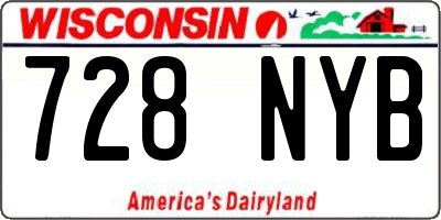 WI license plate 728NYB