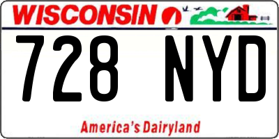 WI license plate 728NYD