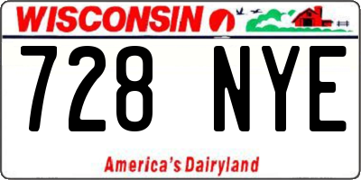 WI license plate 728NYE