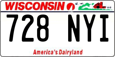 WI license plate 728NYI