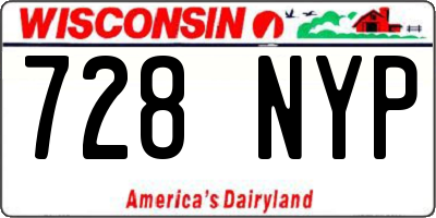 WI license plate 728NYP