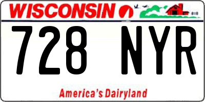 WI license plate 728NYR