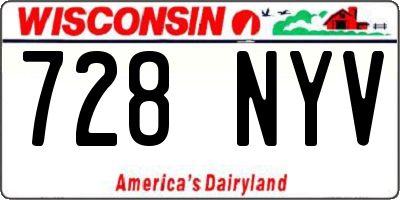 WI license plate 728NYV