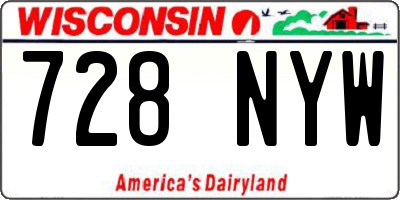 WI license plate 728NYW