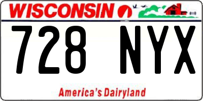 WI license plate 728NYX