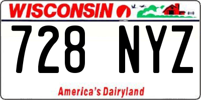 WI license plate 728NYZ