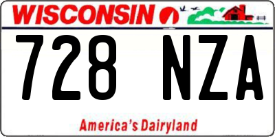 WI license plate 728NZA