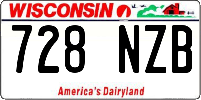 WI license plate 728NZB