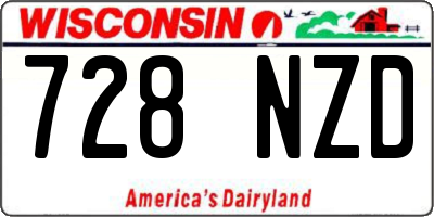 WI license plate 728NZD