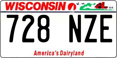 WI license plate 728NZE