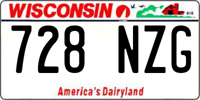 WI license plate 728NZG