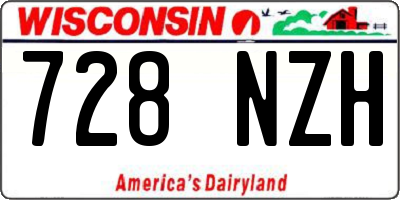 WI license plate 728NZH