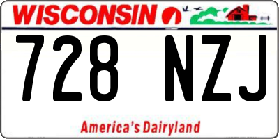 WI license plate 728NZJ