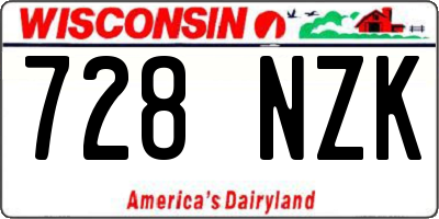 WI license plate 728NZK