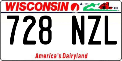 WI license plate 728NZL