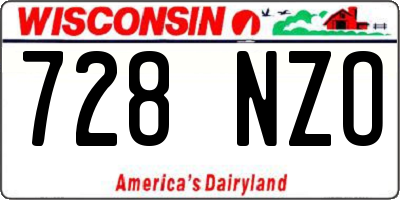 WI license plate 728NZO