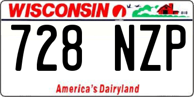 WI license plate 728NZP