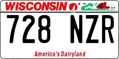 WI license plate 728NZR