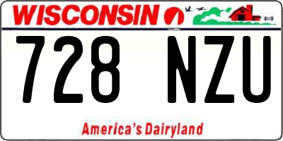 WI license plate 728NZU