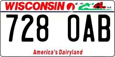 WI license plate 728OAB