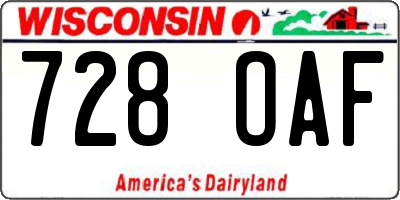 WI license plate 728OAF