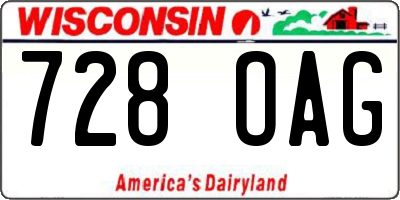 WI license plate 728OAG