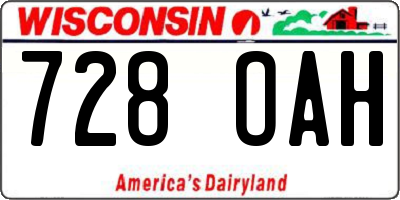 WI license plate 728OAH