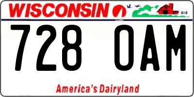 WI license plate 728OAM