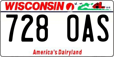 WI license plate 728OAS