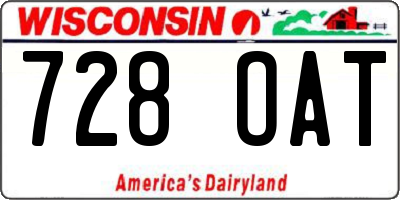 WI license plate 728OAT
