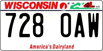 WI license plate 728OAW