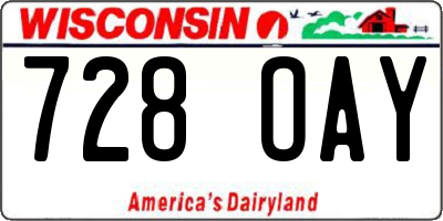 WI license plate 728OAY