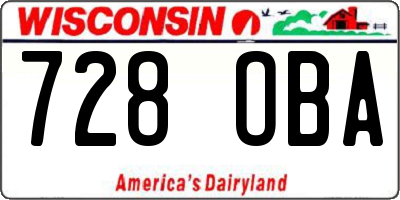 WI license plate 728OBA