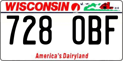 WI license plate 728OBF