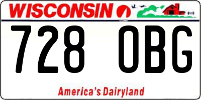 WI license plate 728OBG