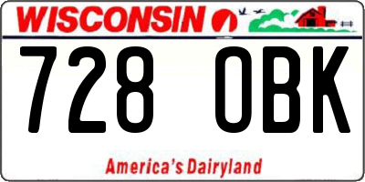 WI license plate 728OBK