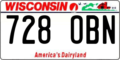 WI license plate 728OBN