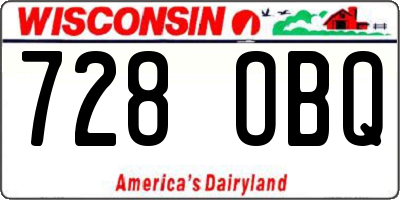 WI license plate 728OBQ