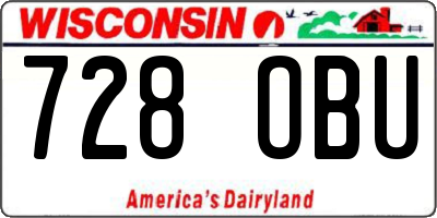 WI license plate 728OBU