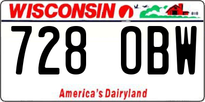 WI license plate 728OBW