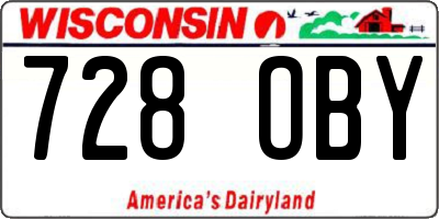 WI license plate 728OBY