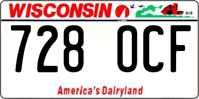 WI license plate 728OCF