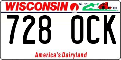 WI license plate 728OCK