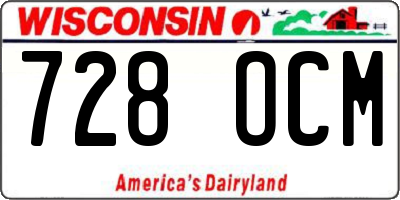 WI license plate 728OCM