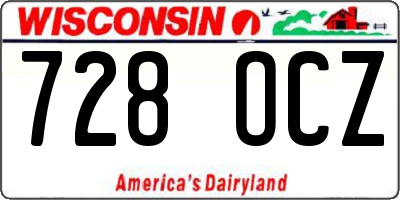 WI license plate 728OCZ
