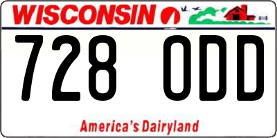 WI license plate 728ODD