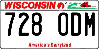 WI license plate 728ODM