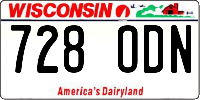 WI license plate 728ODN